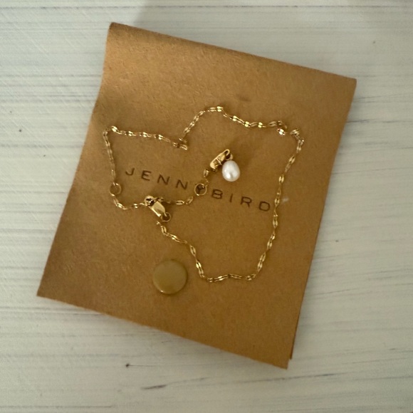 Jenny Bird Gold Anklet with Pearl Charm - Picture 6 of 10